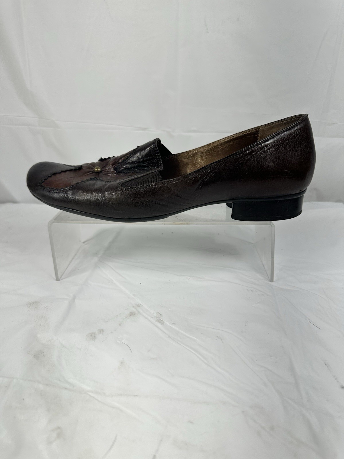 NURSACE loafer shoe size 39 brown flower applique italy