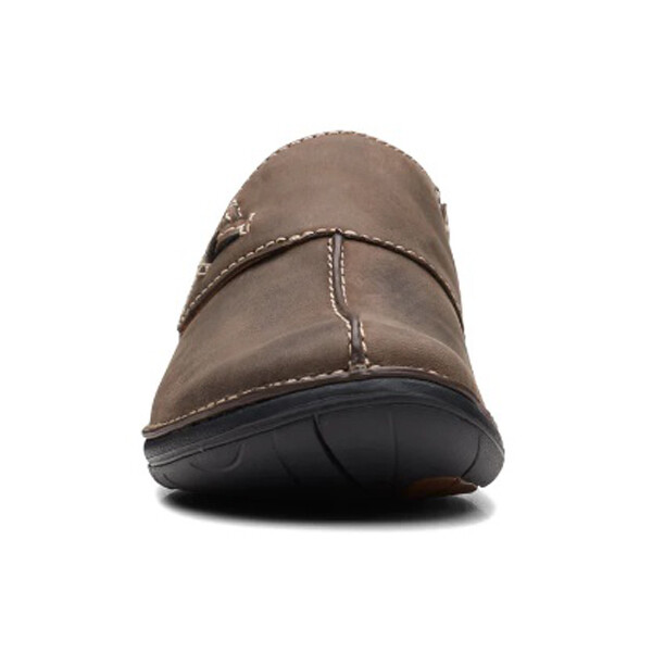 Clarks Womens Un Loop Ave Leather Slip-On Loafer Shoes — Taupe NIB