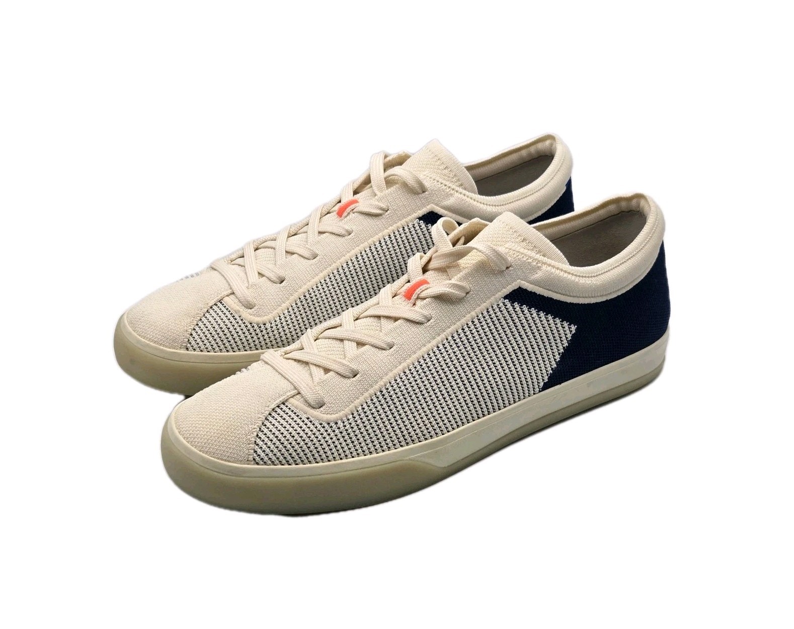 Rothy’s Sneakers Women’s Size 12 Ivory Blonde Navy Lace Up Washable