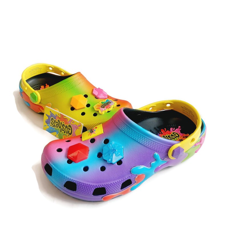 CROCS Big Kid Size J4 Womens 6 Gushers Slip On Classic Clogs K Shoes Multi Color