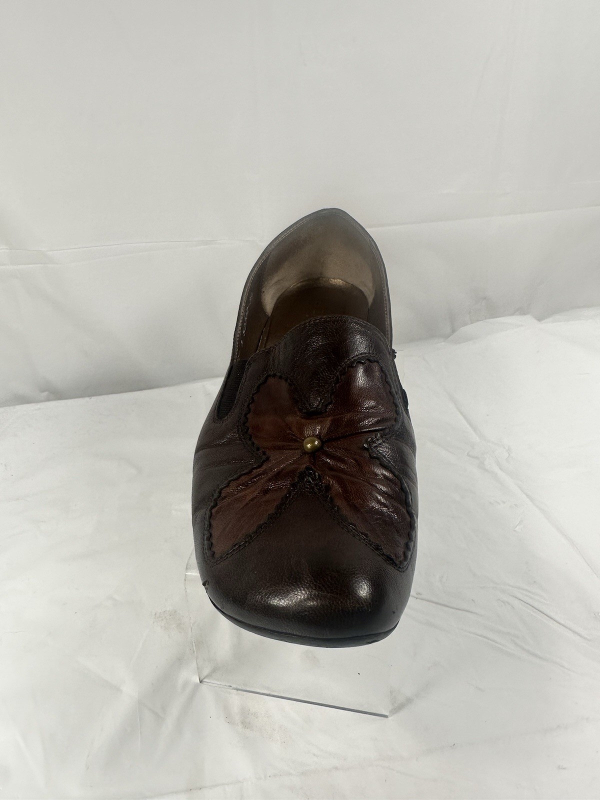 NURSACE loafer shoe size 39 brown flower applique italy