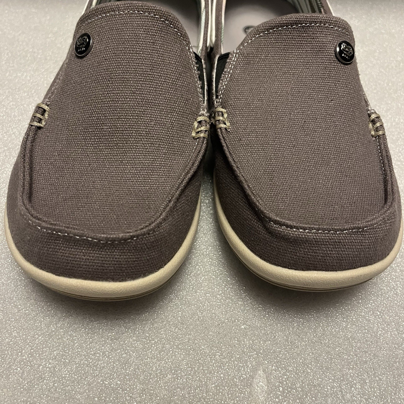 GECKO MAN Women’s Size 8 Orthotic Arch Support Canvas Slip On Loafer Shoes Gray