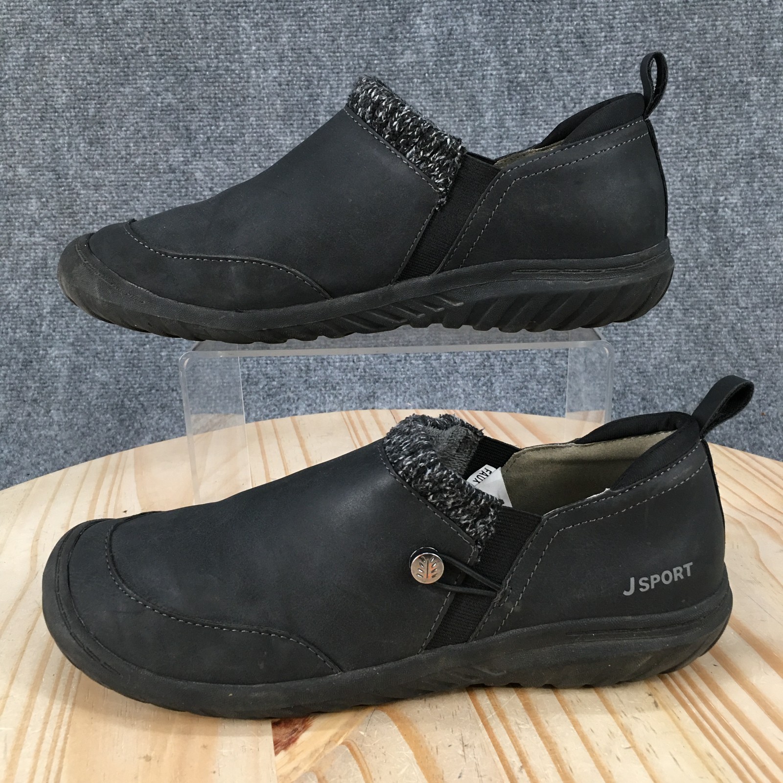 JSport by Jambu Alice Shoes Womens 9 M Slip On Round Toe Comfort Low Top Black