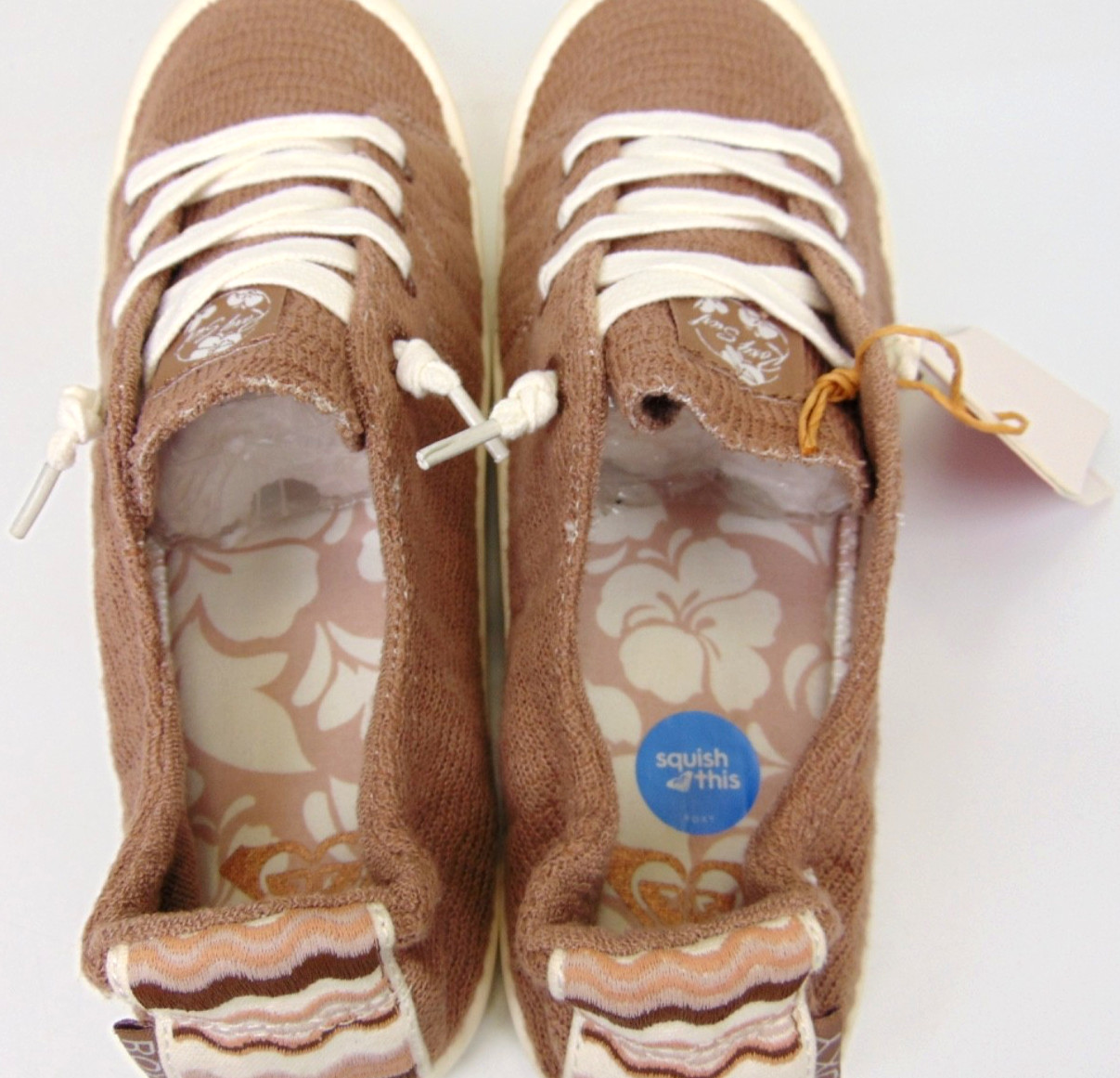 Roxy Bayshore Plus Casual Sneakers Women’s Size 11.0 M, Beige Lace Up Shoes