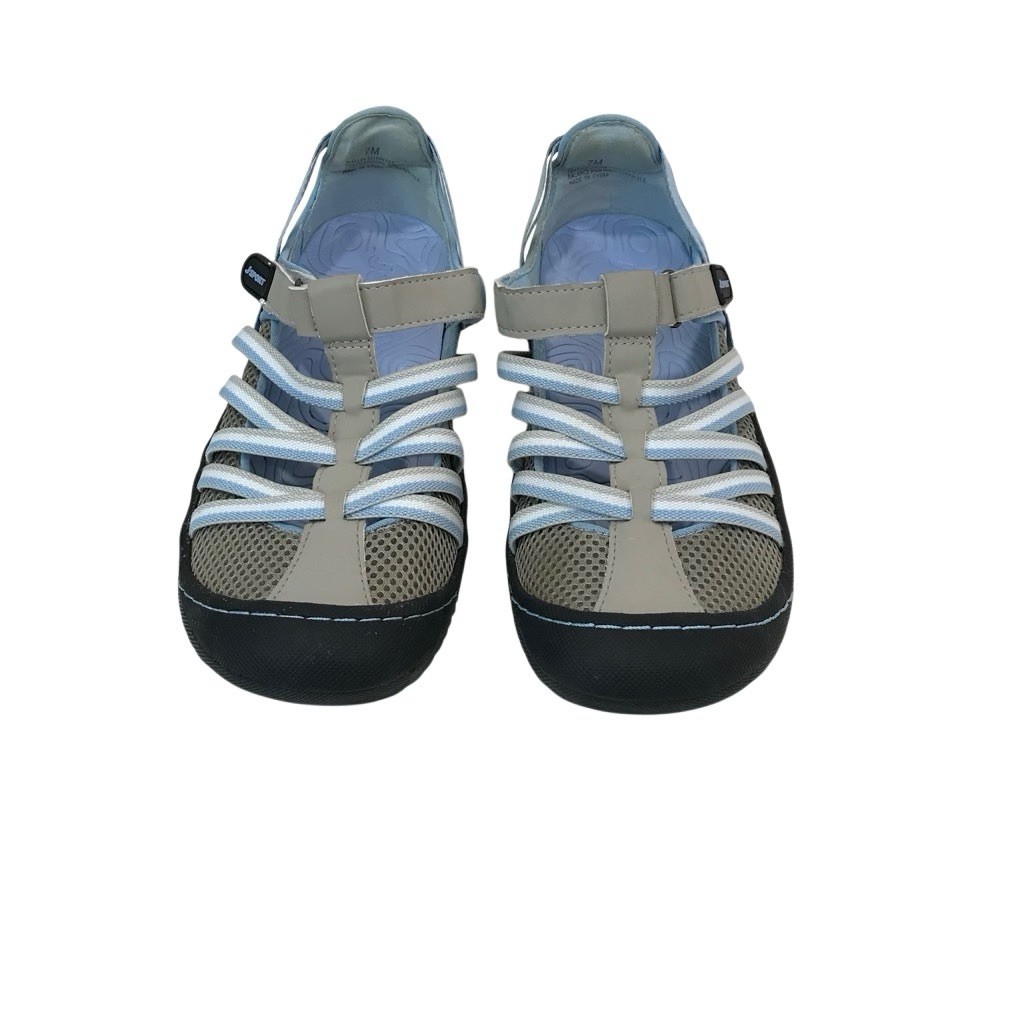 JSport By Jambu Shoes Womens 7 M Marley Slip Ons Sneakers Flats Blue Gray Mesh