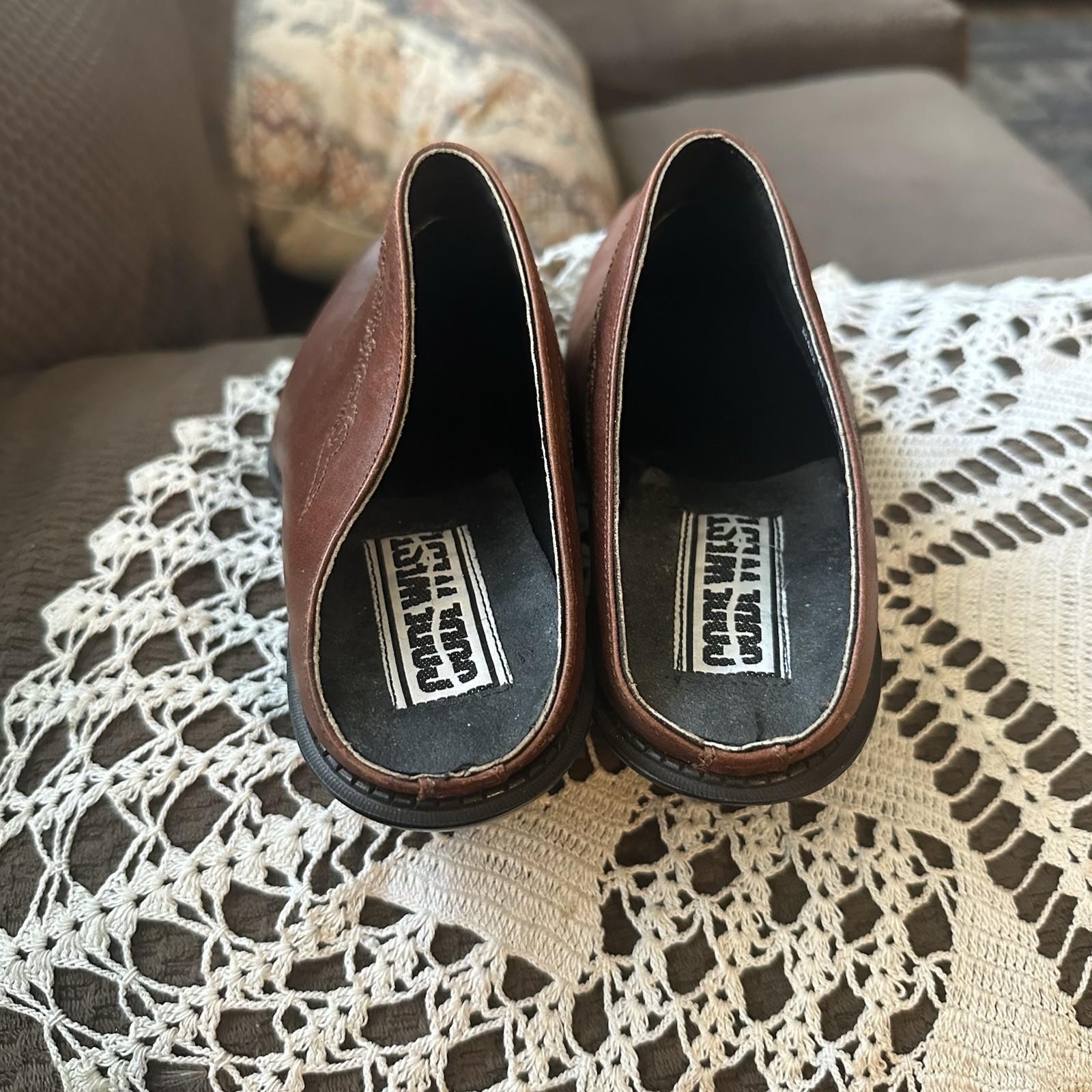 Code West Vintage Women’s 7 Brown Leather Slip-On Cowboy Western Mules Clogs