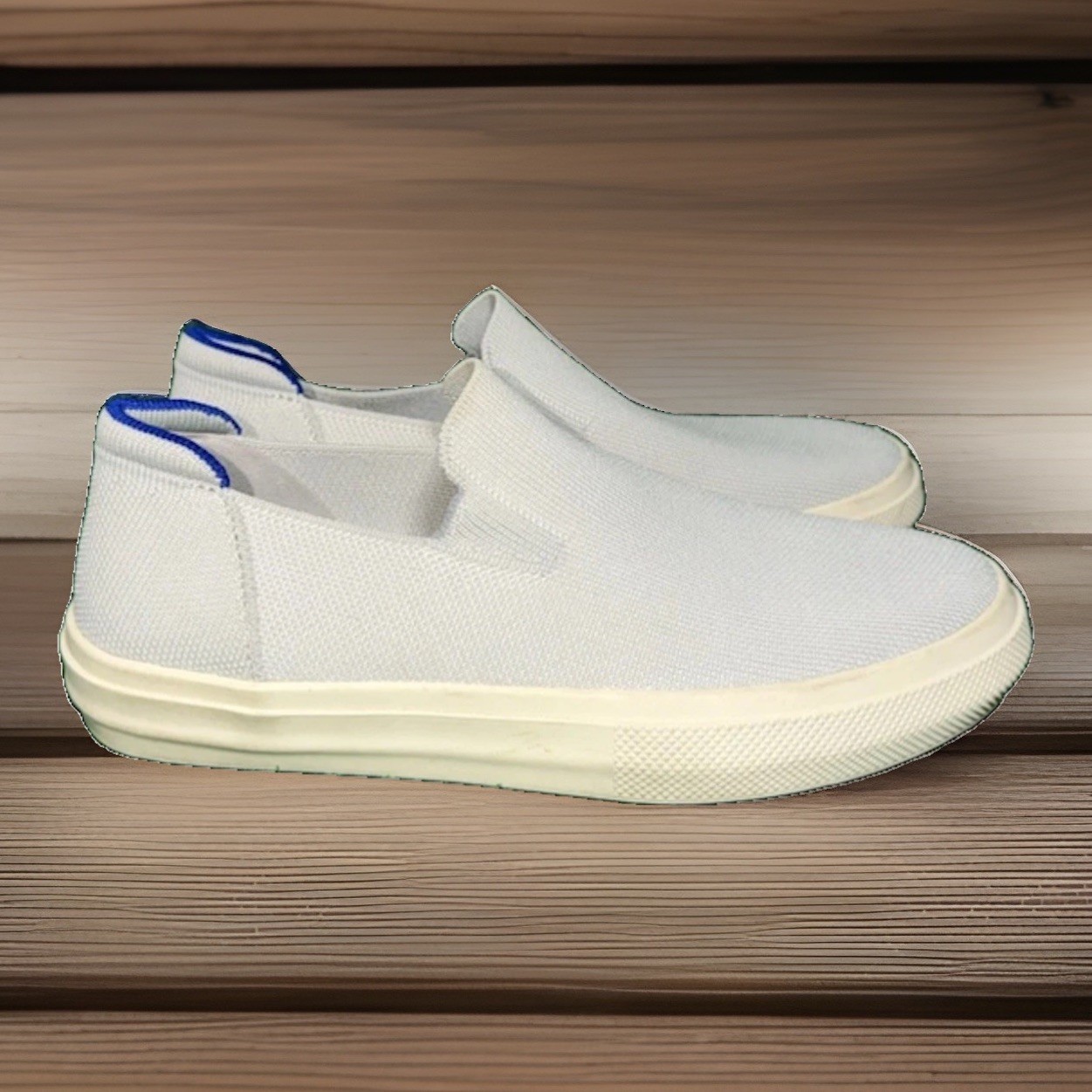 Rothy’s The Sneaker Womens Size 7.5 White Honeycomb Grey Slip On Comfort Loafers