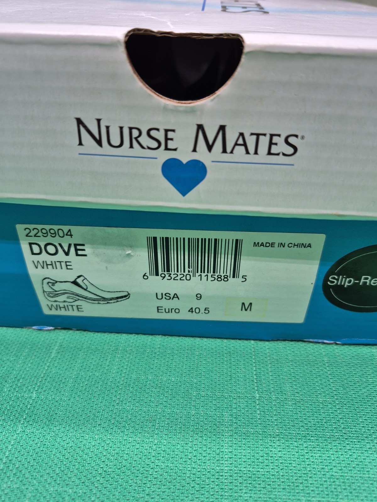 (M) 229904 NURSE MATE WOMEN SHOE DOVE WHITE SLIP RESISTANT NEW w BOX Euro 40.5