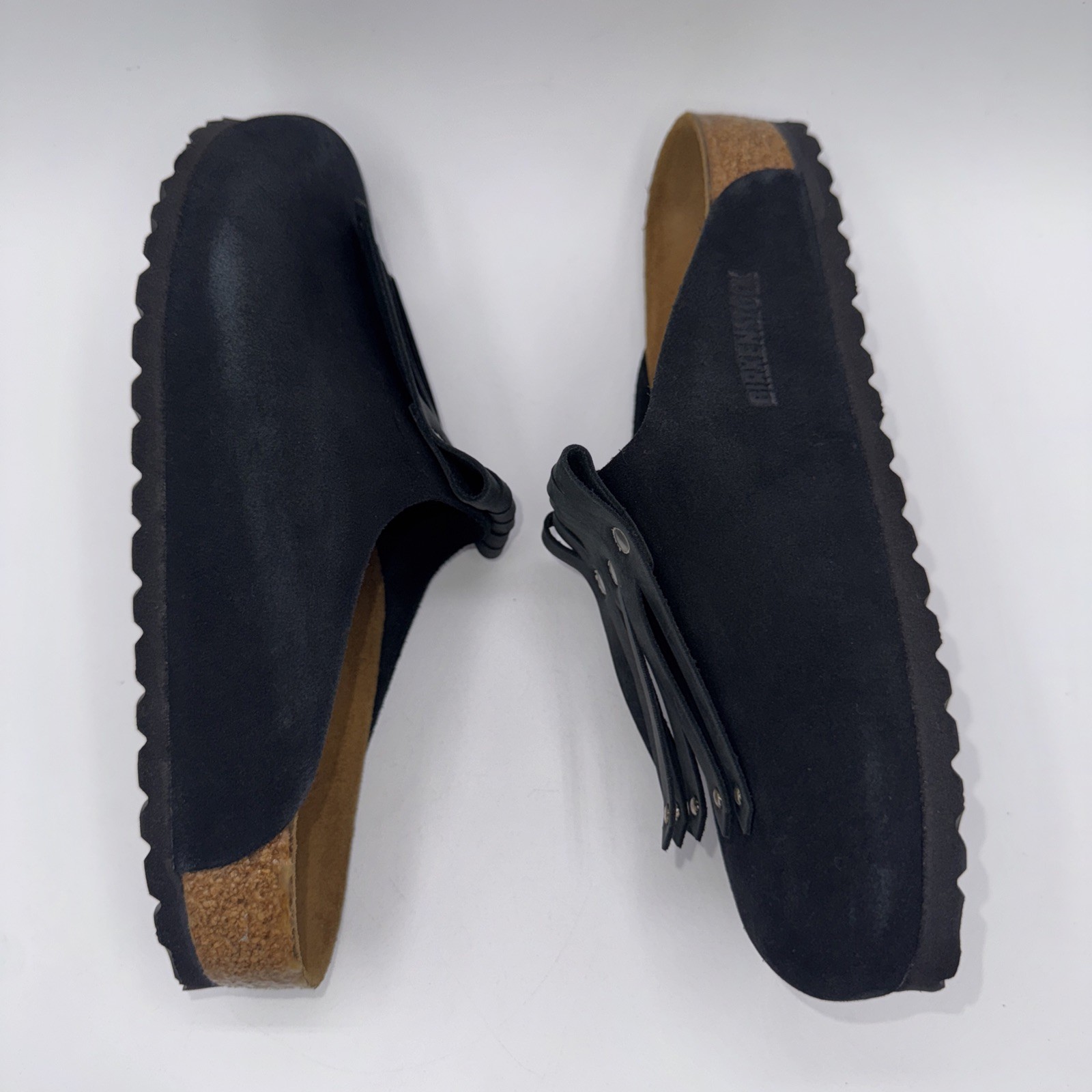 Birkenstock Amsterdam Kiltie Studded Women’s Size 7 EU 38 Black Leather Boston