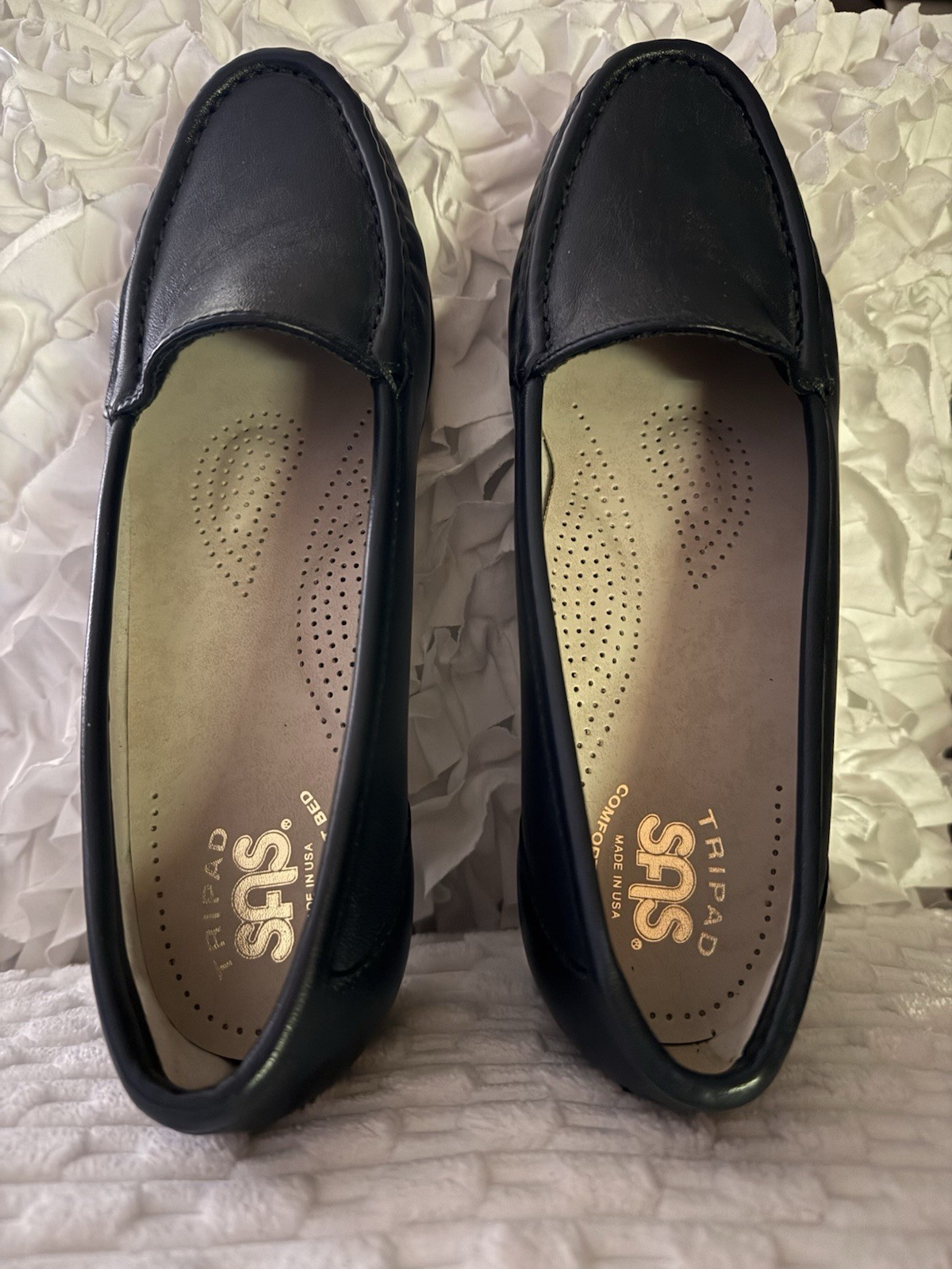 SAS Tripad Women’s Navy Blue Leather Comfort Loafer Slip-On Shoes