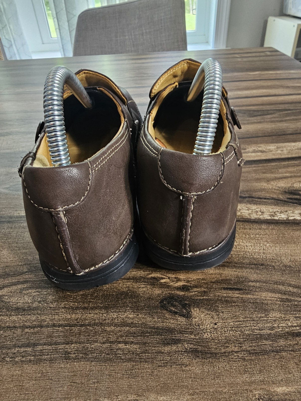 Clarks Unstructured Un Loop Loafers Dark Brown Leather Slip On Shoes Women 9