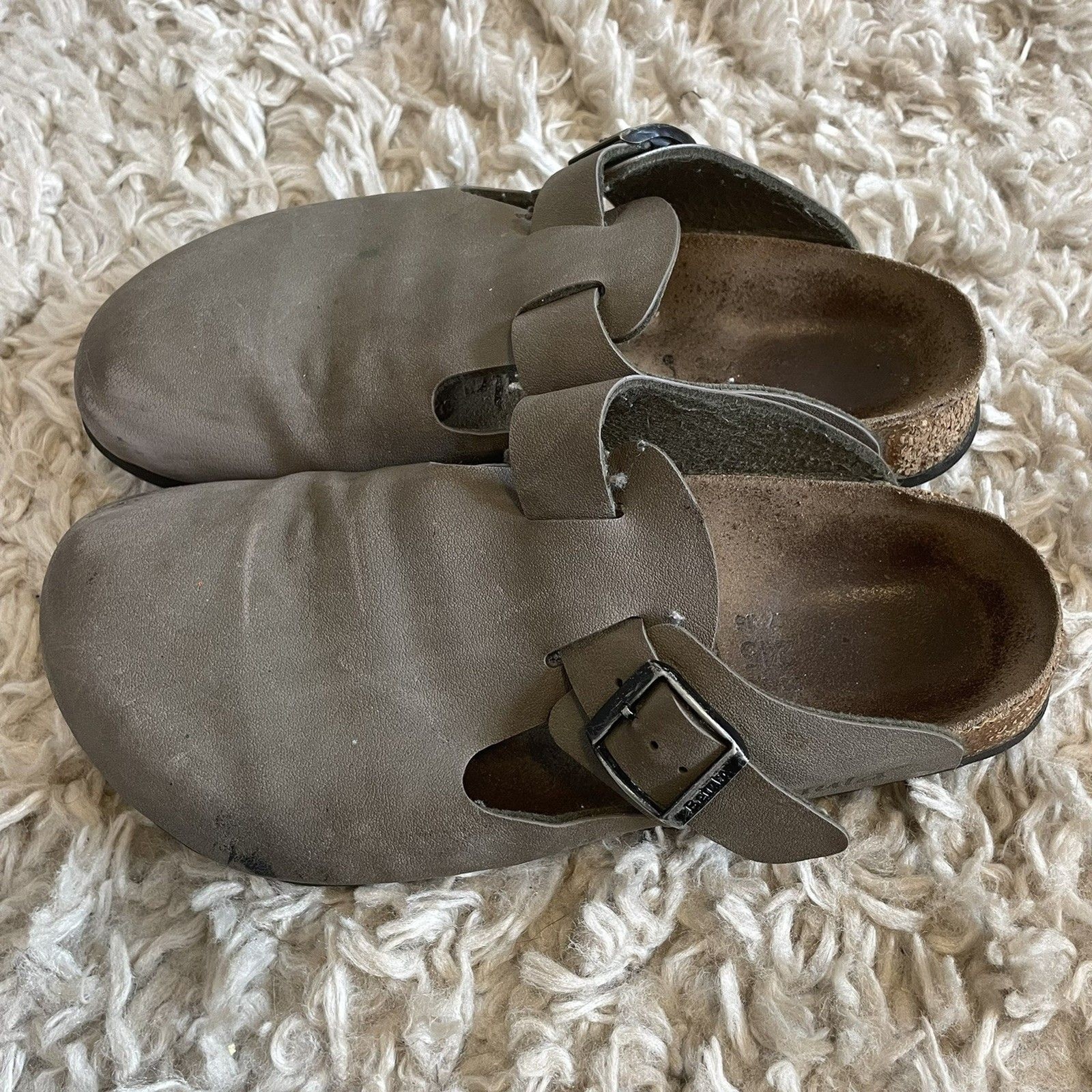 Birkenstock Betula Boston Clogs Leather Grey Sz 38