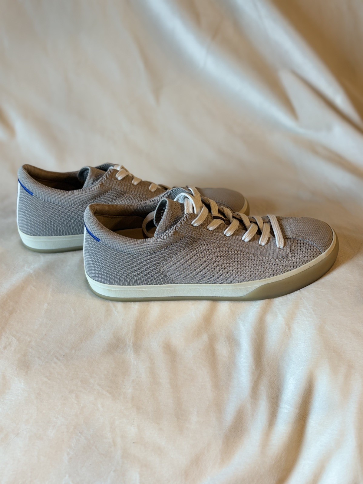 Rothys Shoes Womens 8.5 The Lace Up Sneakers Gray Knit Lace Up Low Top Comfort