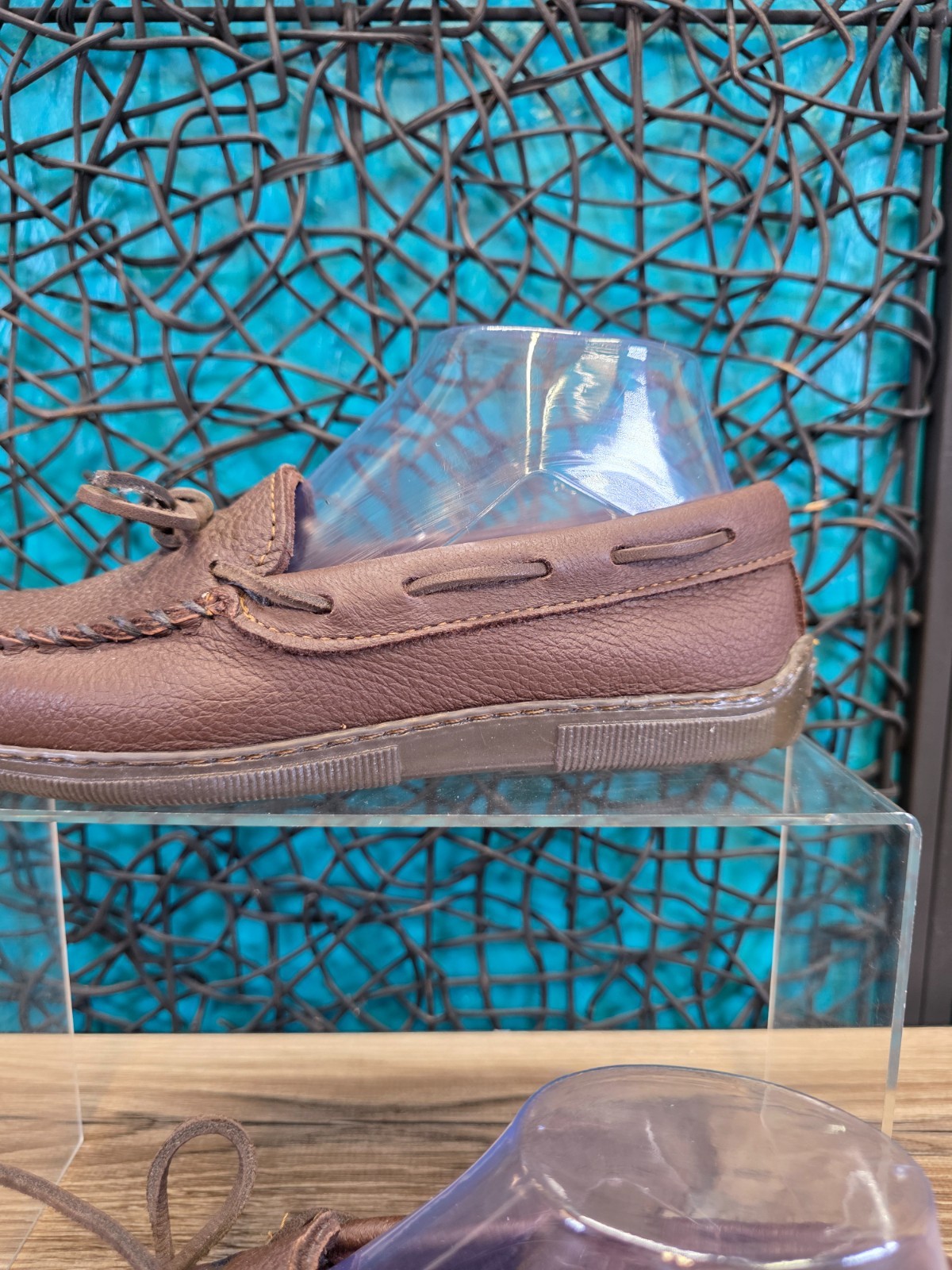 Minnetonka Classic 492W Moccasins Brown Moosehide Leather Slip On Women’s 7.5
