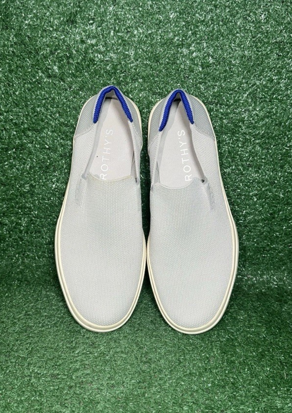 Rothy’s The Sneaker Womens Size 7.5 White Honeycomb Grey Slip On Comfort Loafers