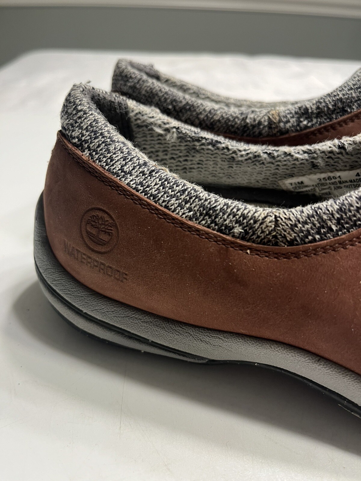 Timberland Smartwool Brown Leather Waterproof Vibram Ecostep Slip On Shoes 7.5M