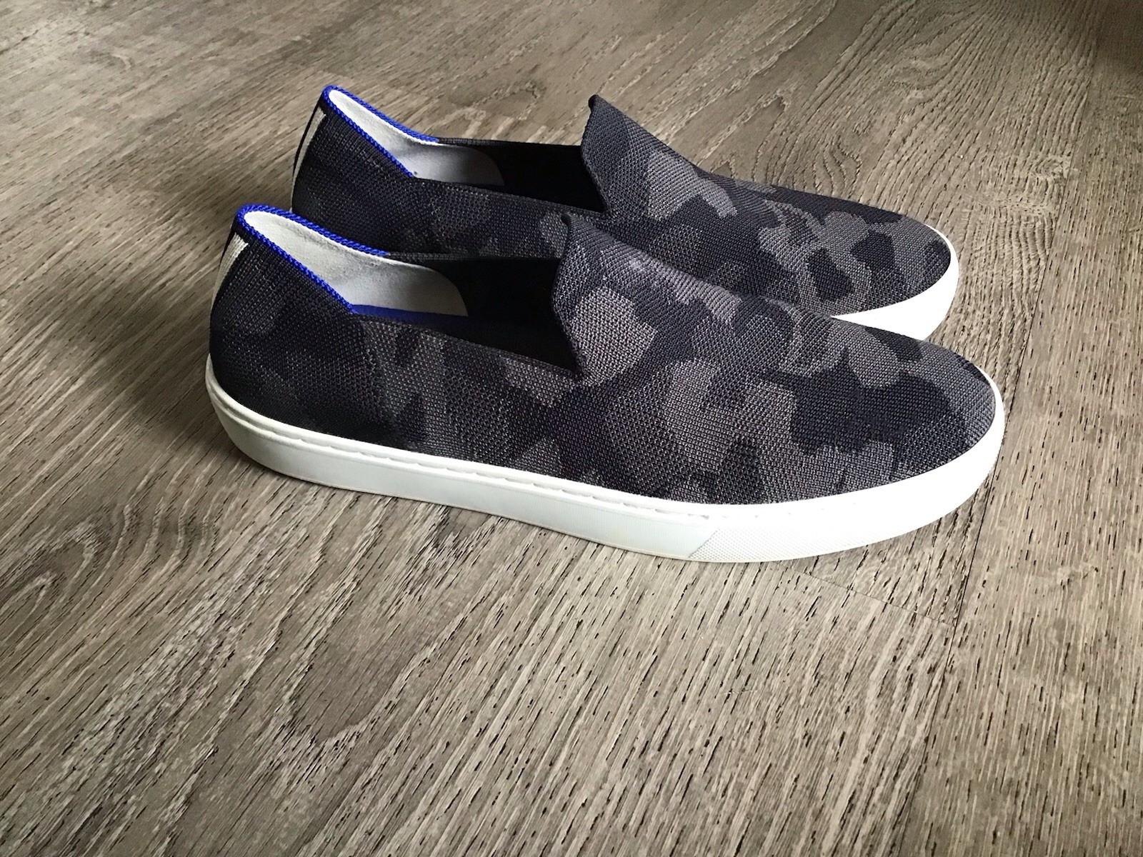 Rothys Womens Size 9.5 The Original Slip On Shoes Flats Gray Black Camo Knit