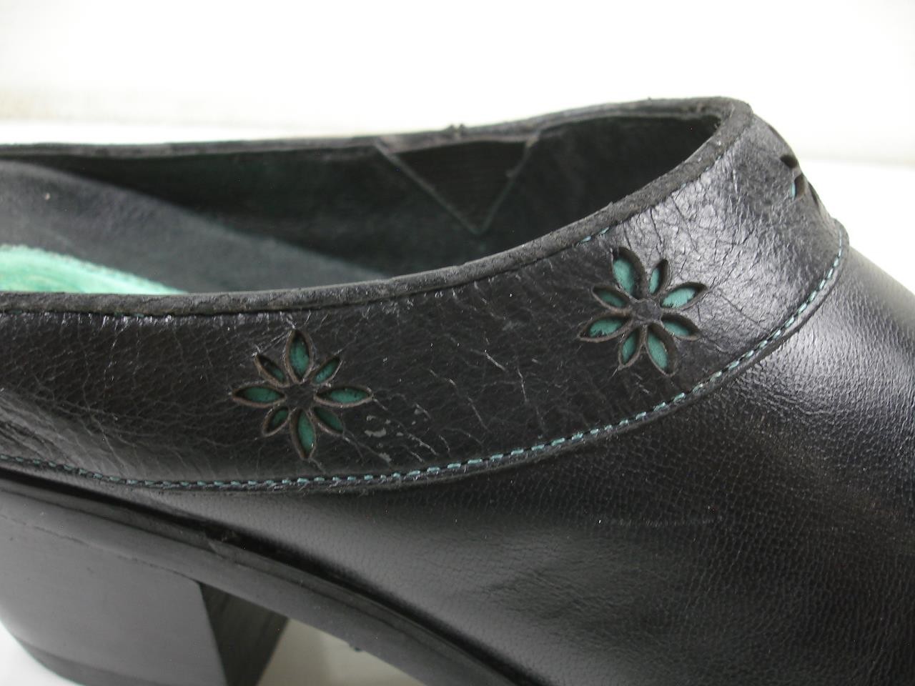 Women’s 9 B M Ariat Desert Star Black Leather Western Boots Mules Slip-On Slides