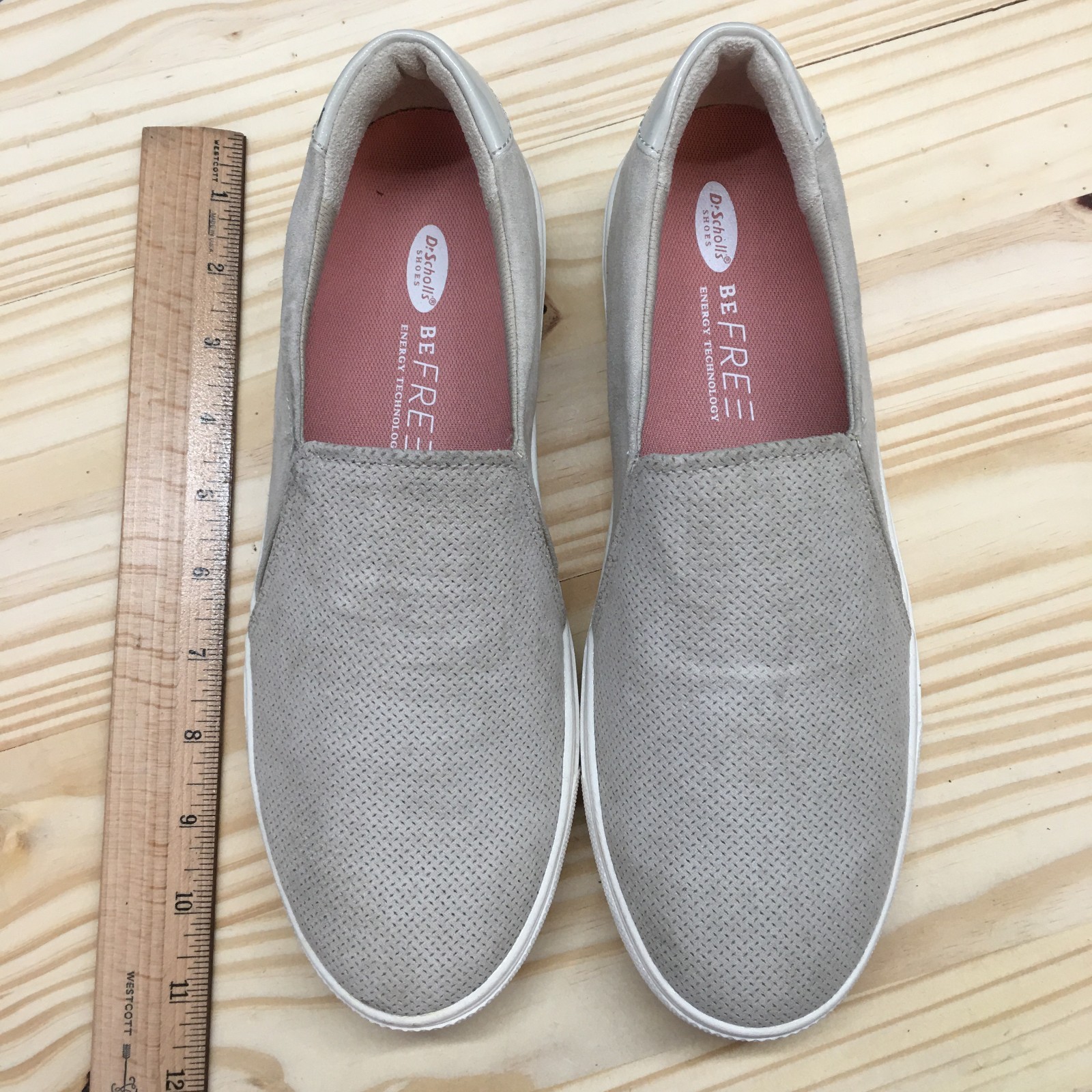 Dr Scholls Shoes Womens 9 M Nova Slip On Sneakers Gray Comfort Round Toe Low