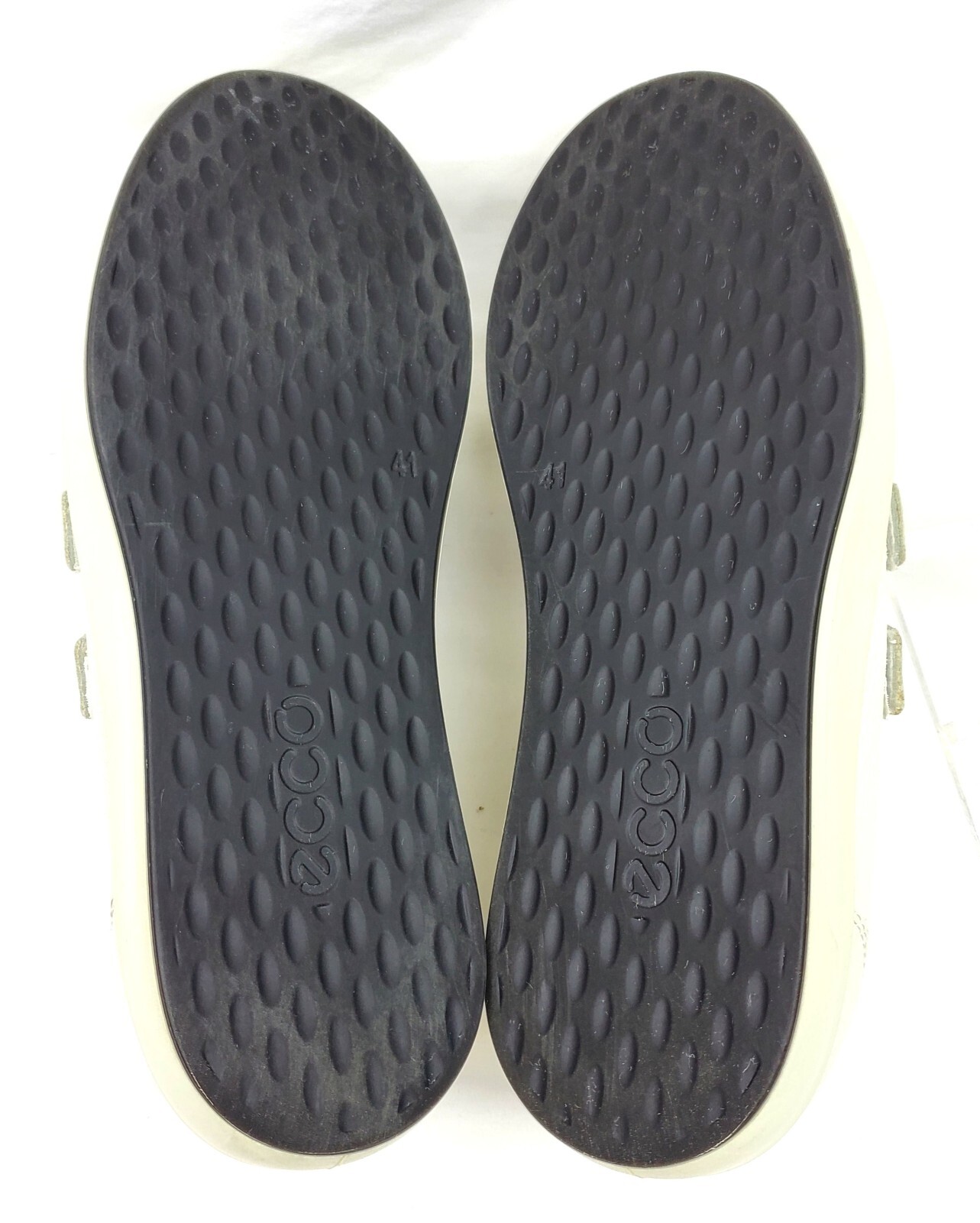 ECCO White Leather 3 Straps Rubber Shoes/Sneakers Women’s Size EU 41/US 9.5