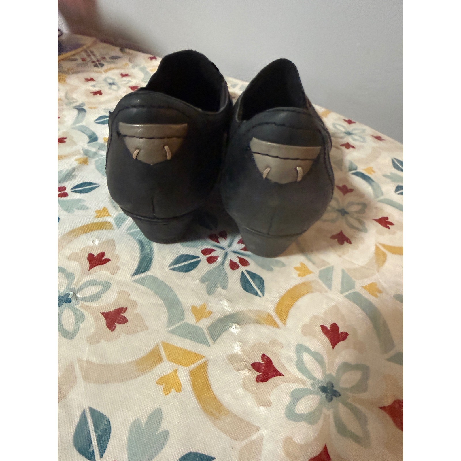 Cobb Hill New Balance Black Leather Ruched Slip On Low Heel Pumps Shoes 10N