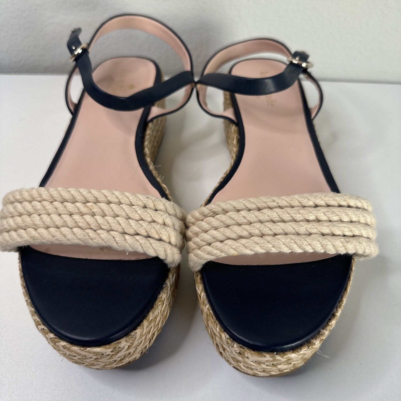 Kate Spade Women’s Beige 2″ Heel Strap Espadrilles Sandals Size 10.5