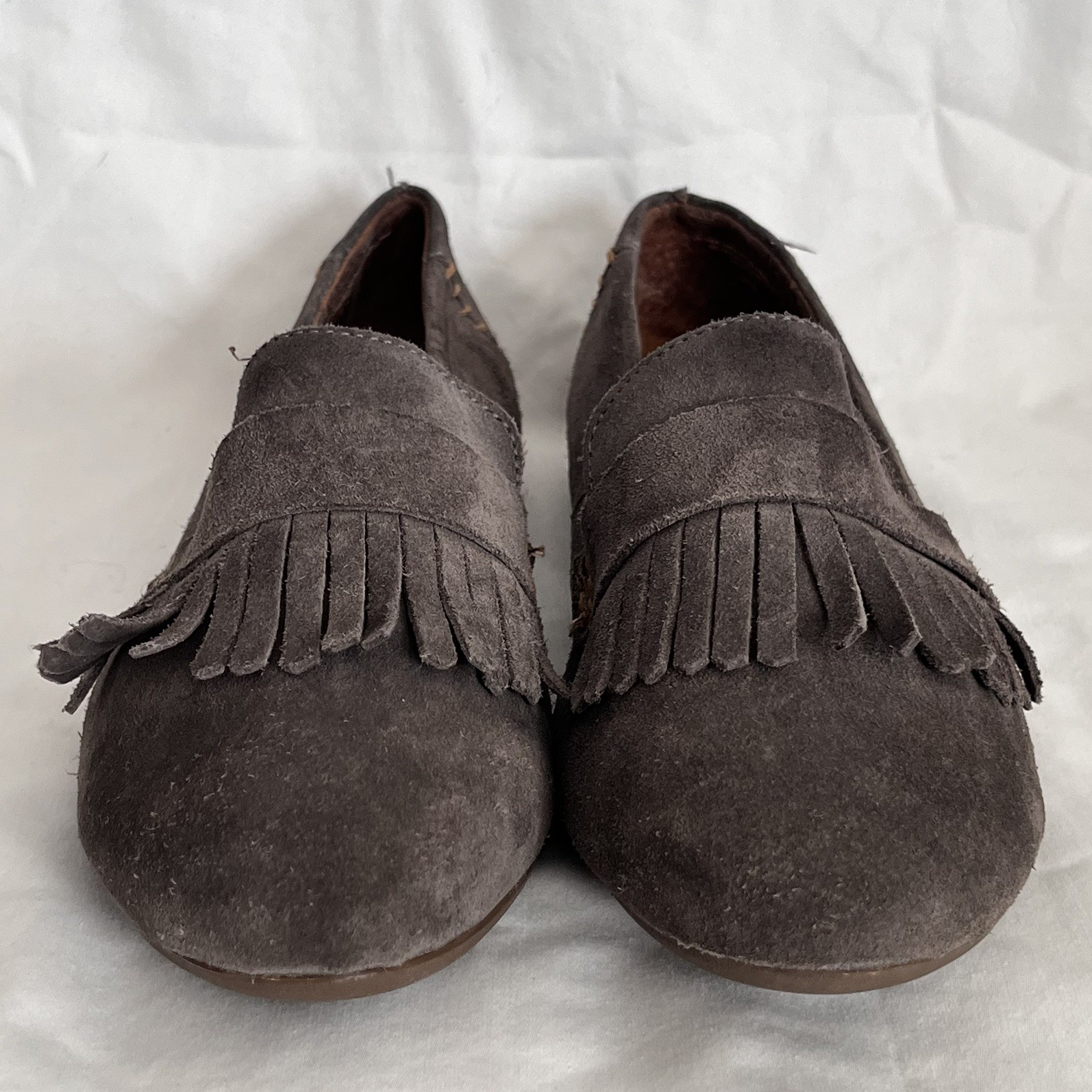 Born Handcrafted Leather Size 7 Women’s Grey Brown Slip On Casual Comfort Mexico