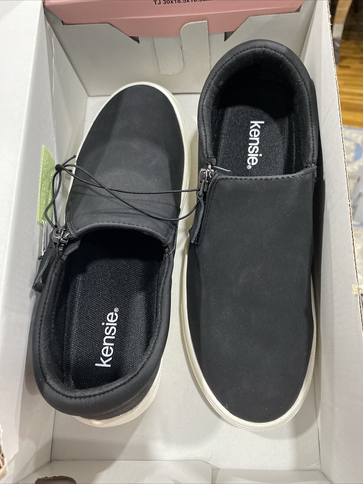 Kensie Women’s Sneakers Soren Casual Slip-on Zipper Low Top Fashion Shoe 6.5 New