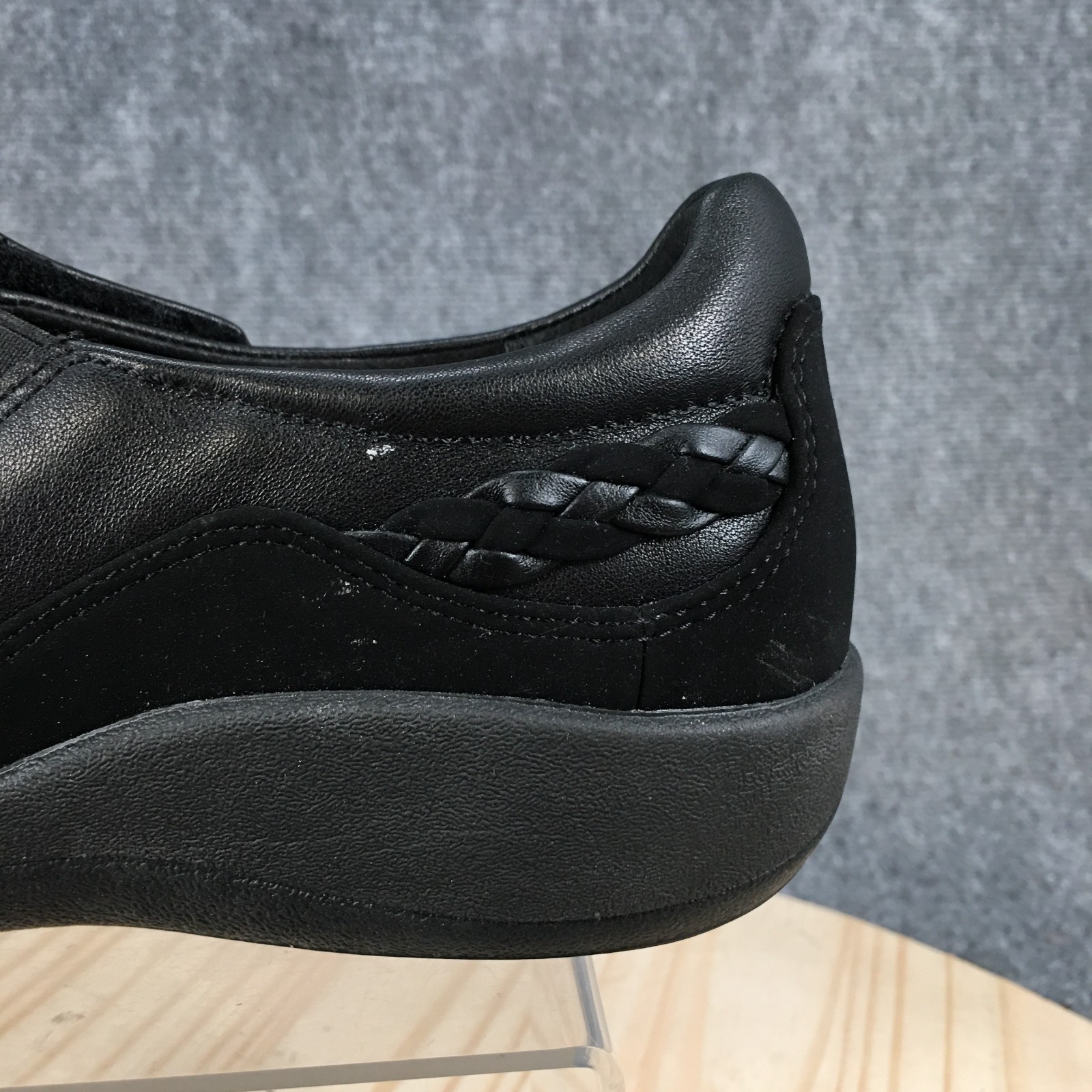 Ahnu Casual Shoes Womens 10 Karina Comfort Leather Slip On Walking Fit Black