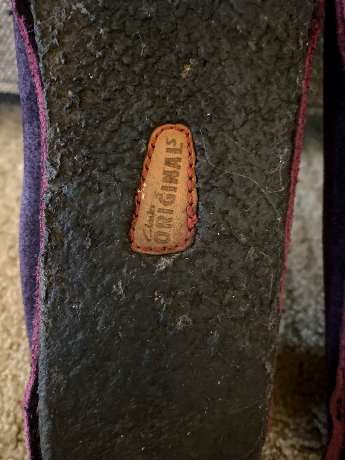 Clarks Faraway Field Shoes Sz 9.5 Purple Suede Lace-Up Casual Crepe Sole