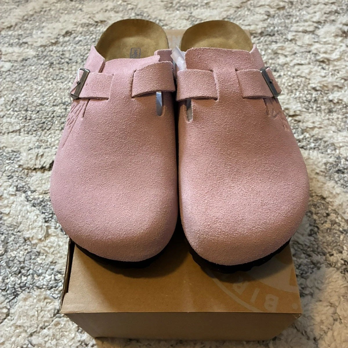 Birkenstock Boston x Stussy Suede Women and Men Caramel Clog Shoes-Size EU 37-45