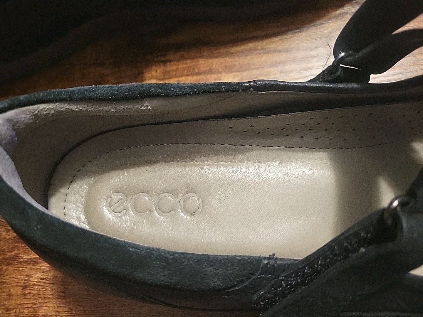 ECCO Cayla Mary Jane Shoes Size EU 42 Black Leather Suede Comfort Flat EUC