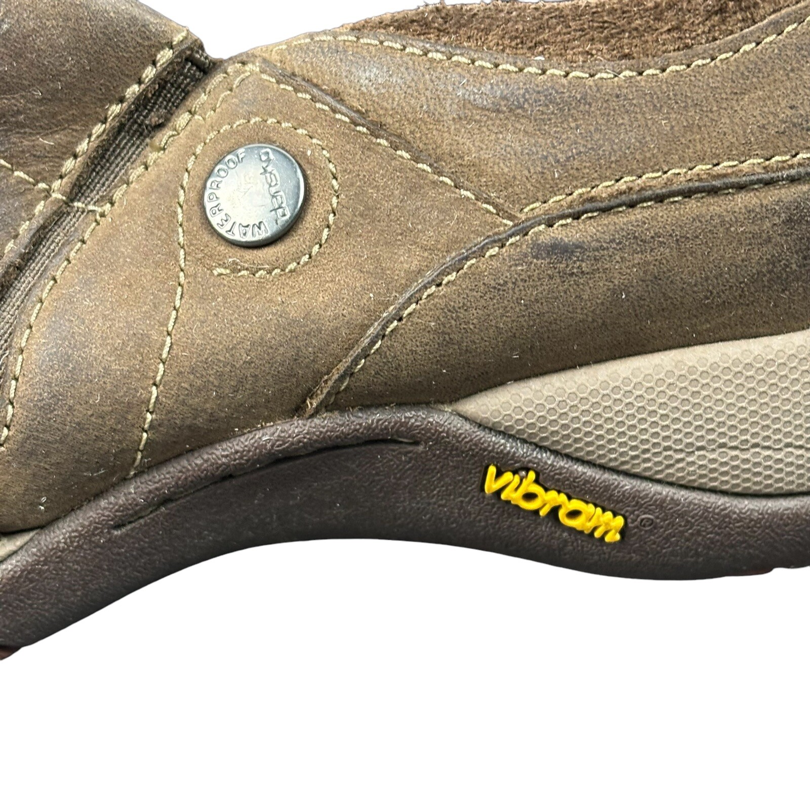 Dansko Patti Nubuck Brown Leather Slip On Vibram Soles Women 6.5-7/EUR 37