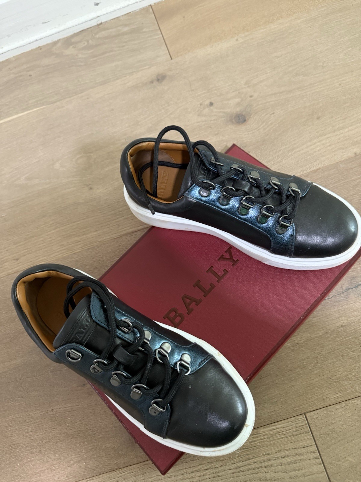 Bally Black Leather Sneaker Women Size 6.5