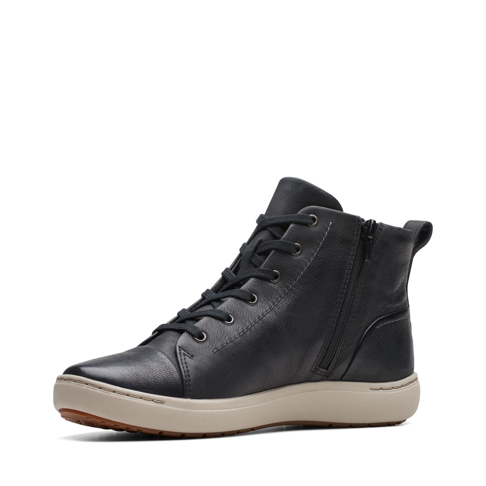Clarks Nalle Vine 26174385 Womens Black Leather Lifestyle Sneakers Shoes
