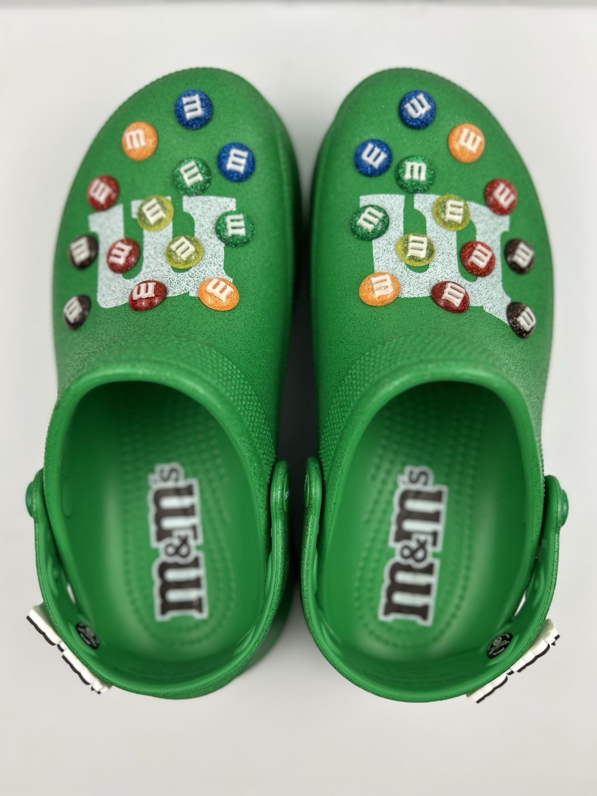 M&M’s x Crocs Classic Bae Platform Clog Green Multi Glitter Womens Size W9