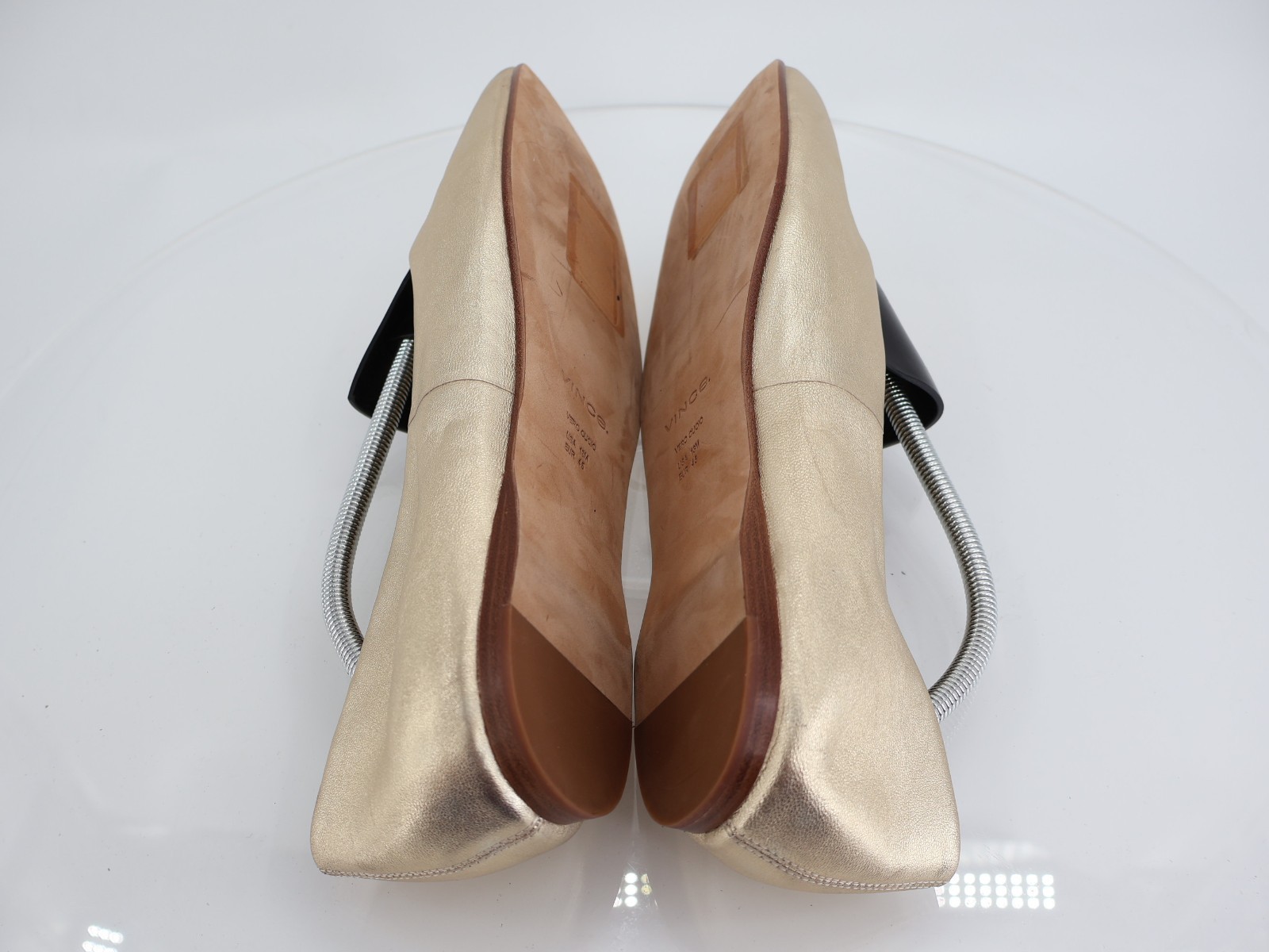 Vince Leah Ballet Flats Size 13 Gold Metallic Leather Square Toe Slip On Comfy