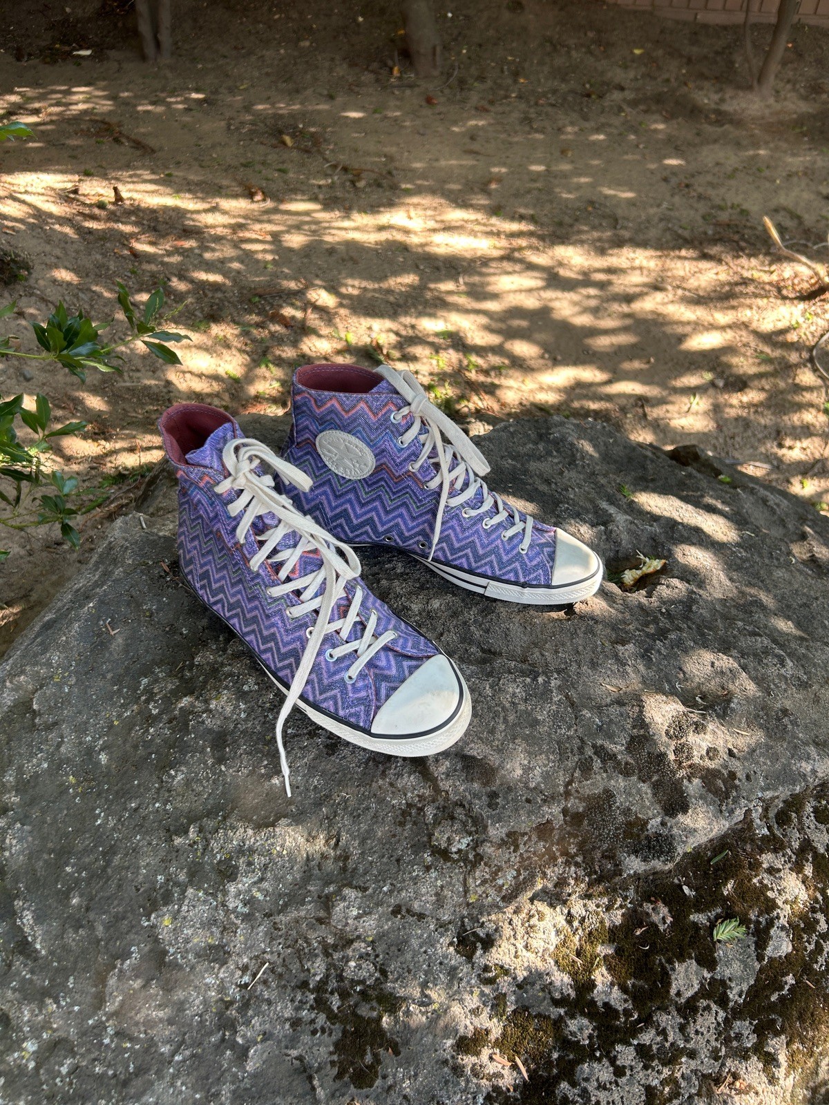 Missoni X Converse “Mediterranean” High Top Purple Metallic Sneakers Size 8