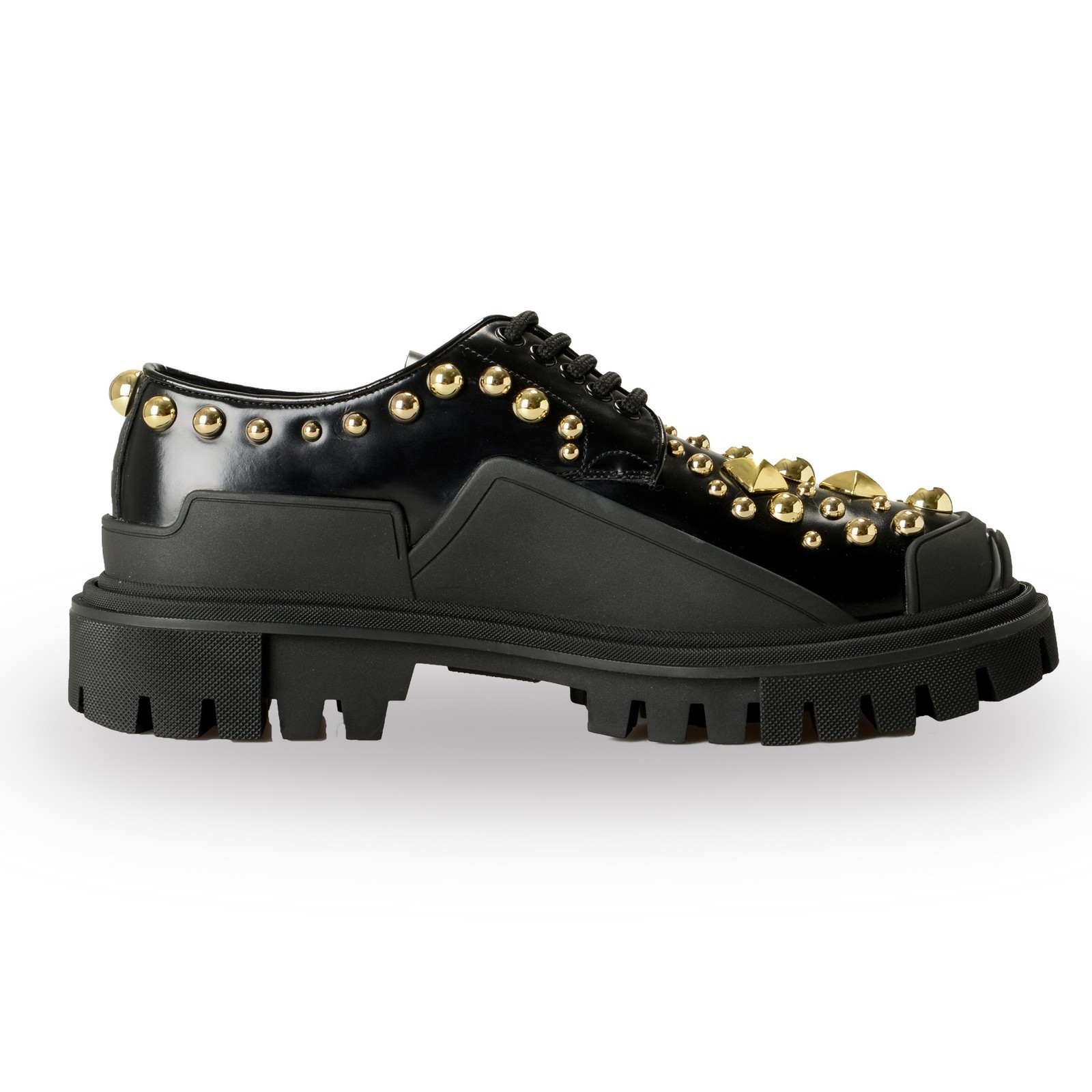 Dolce & Gabbana Women’s 100% Leather Metal Studs Oxfords Shoes US 10 IT 40