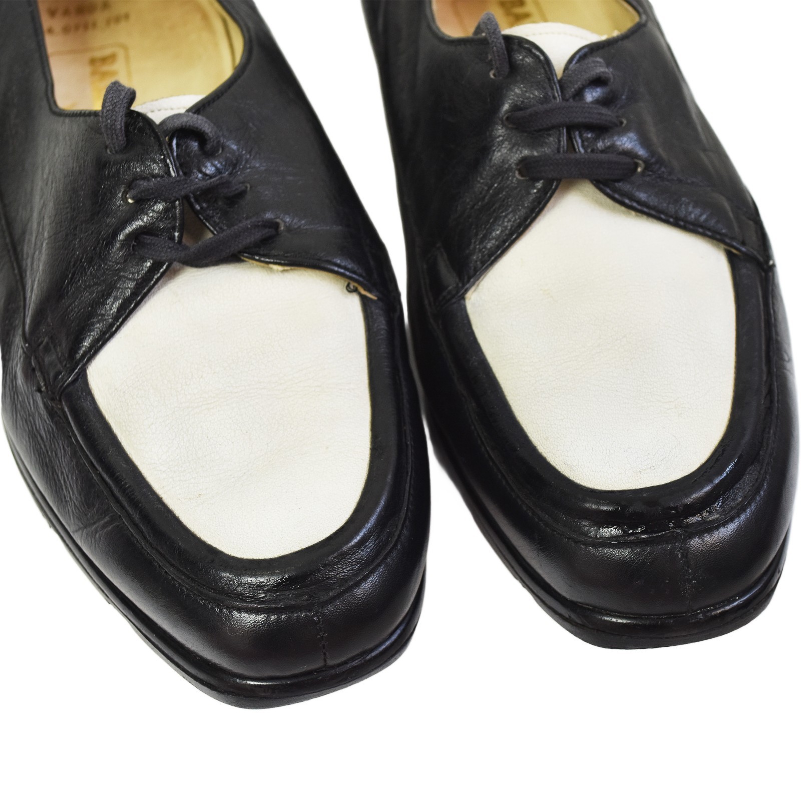 Bally Women’s Leather Wedge Loafers Shoes Black White EU 37 US 6 UK 4 Comfort