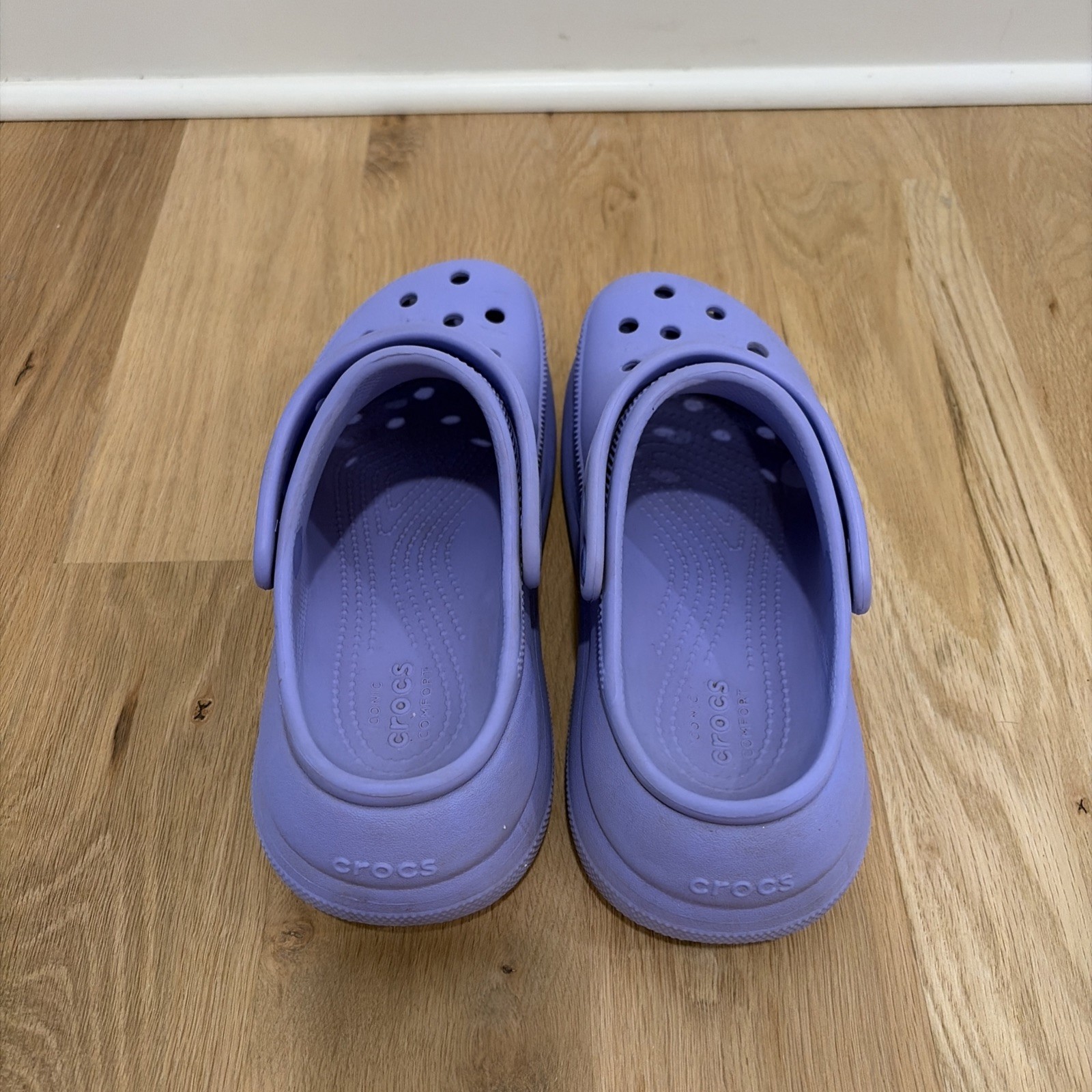 Crocs Classic Crush Platform Chunky Purple Lavender Clog M 5 W 7