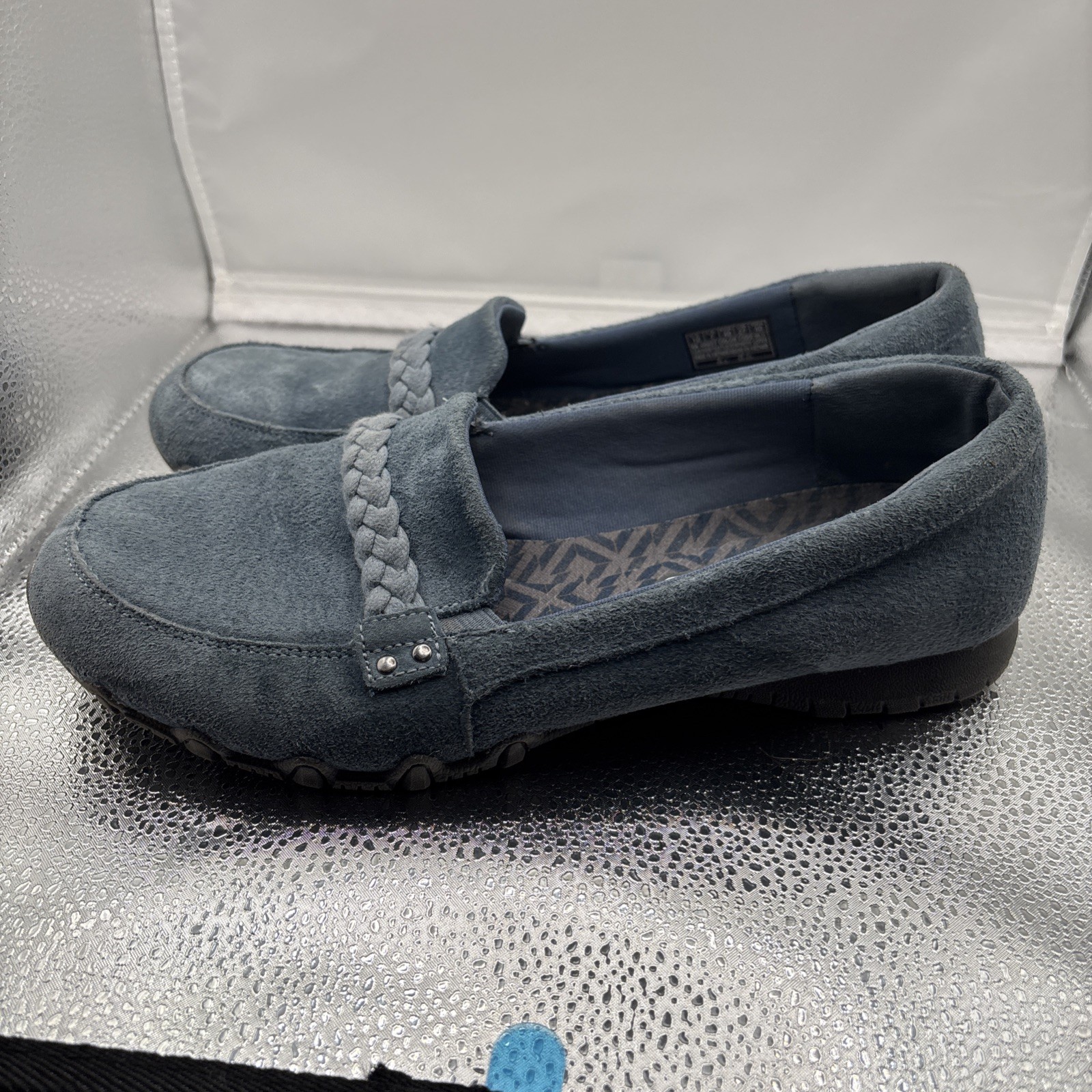 Skechers – Suede Slip-On Shoes – Bikers Of Melbourne. 10 Medium. Blue