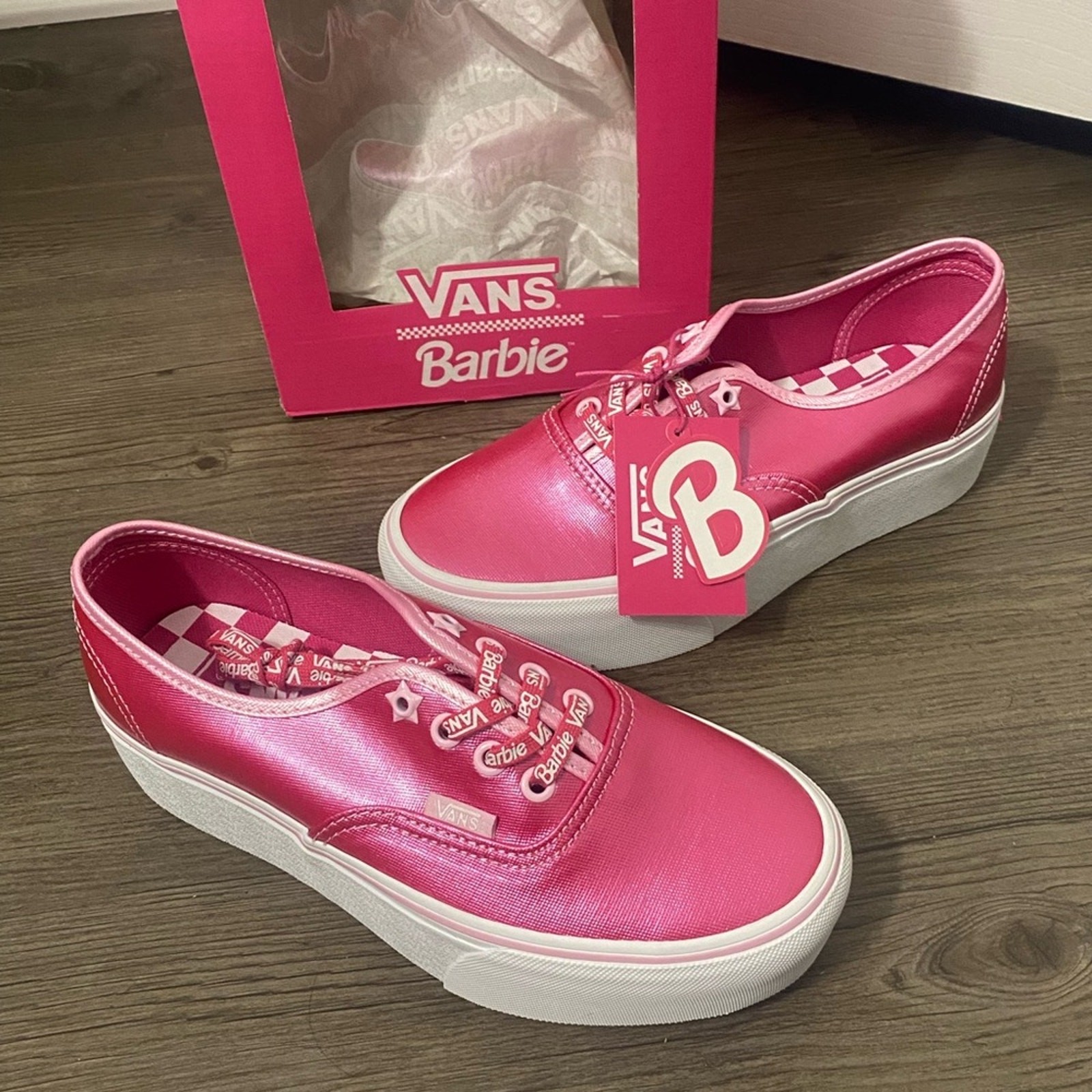 NIB Barbie x Vans Authentic Pink Stackform Shoe Size 6