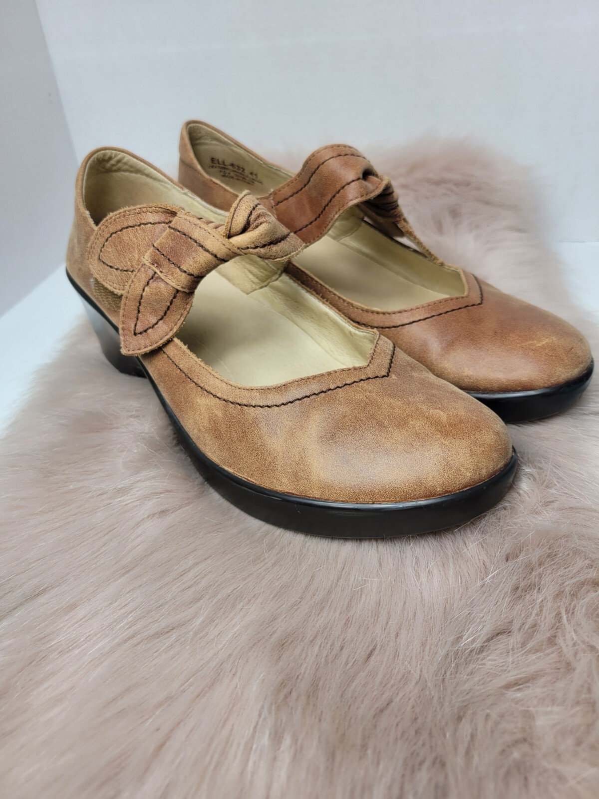 Alegria Ella Saddle Brown Mary Jane Comfort Leather Shoes ELL-632 Size 10