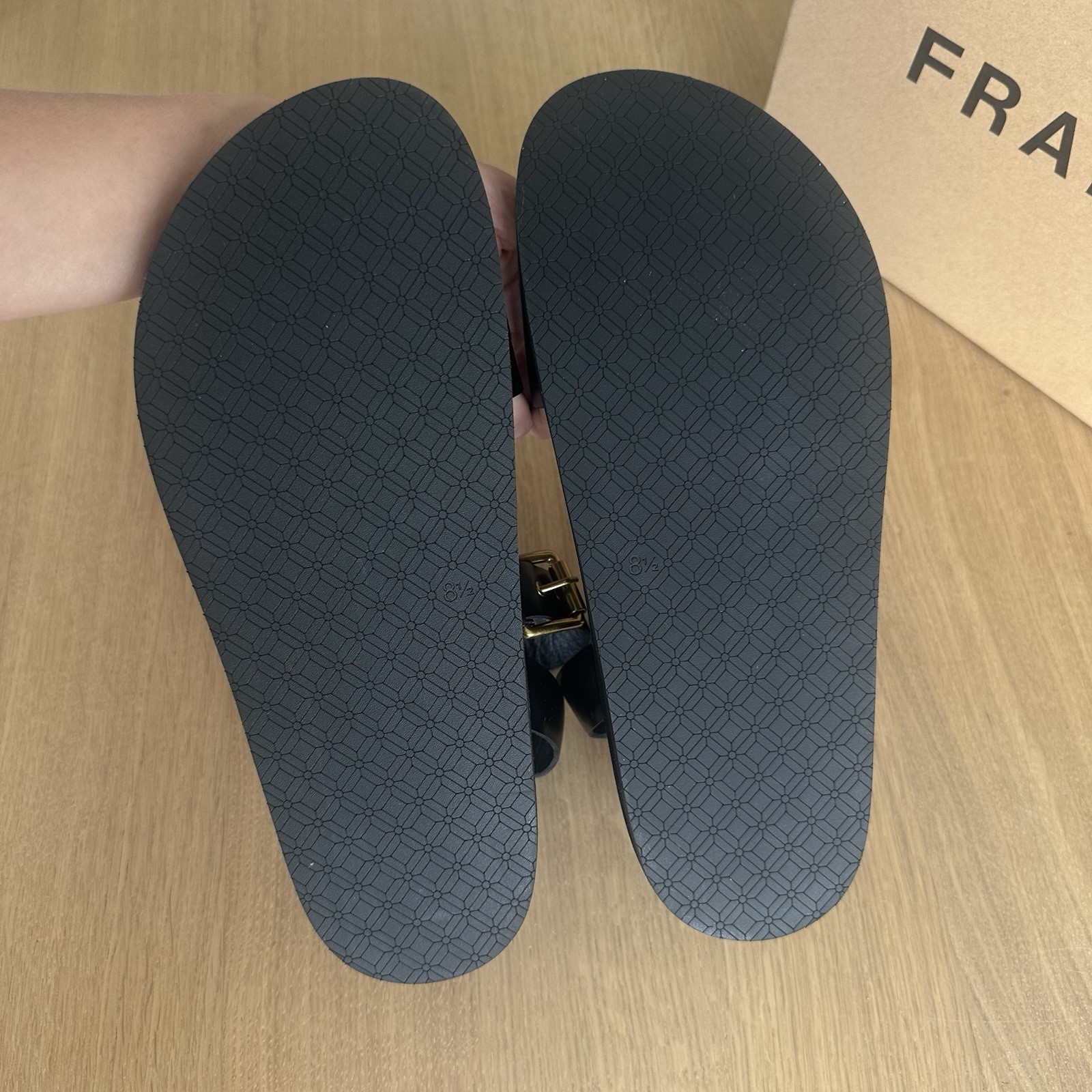 FRANKIE4 Black Leather Middleton Sandals Size 8.5 Summer Boho Indie Summer