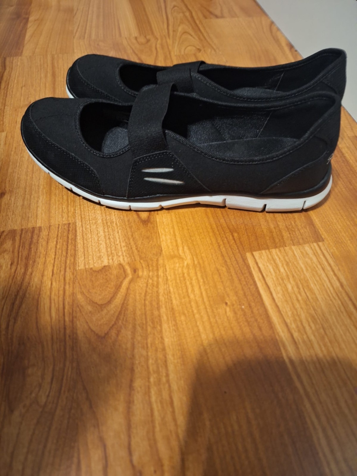 SKECHERS Flex Asana Women’s Mary Jane Slip On Shoes Black Size US 9