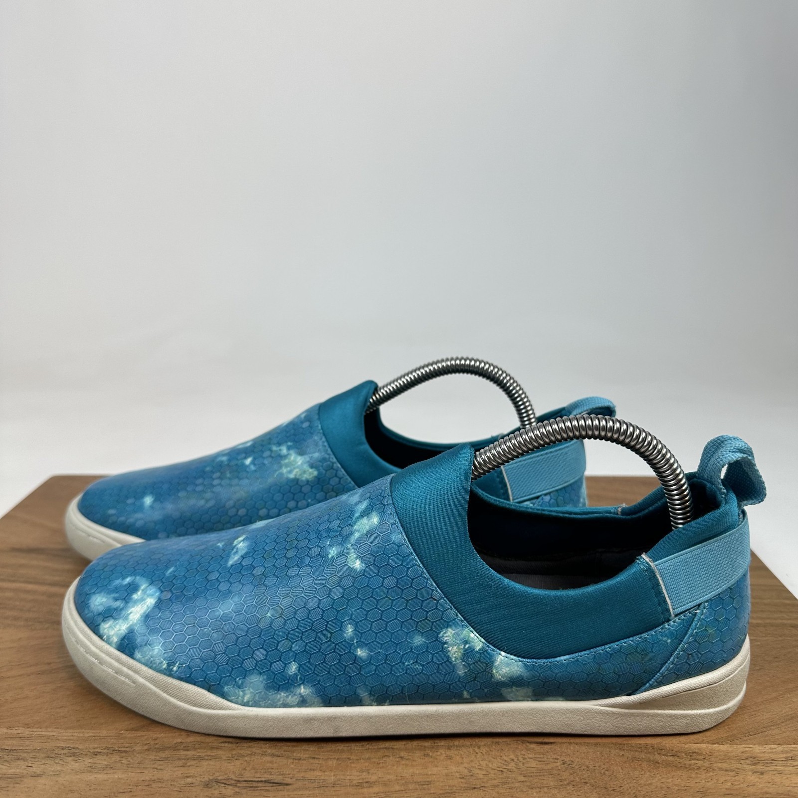 Womens Softwalk Maya Lifestyle Teal Spotted Leather Pull On Sneakers Size 9.5 M