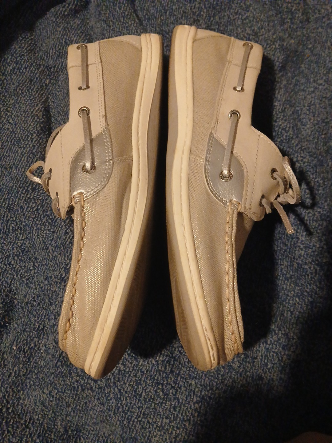 Sperry Top Sider Women’s Koi Fish Sparkle Slip On Flat Bottom Shoes No Box – 11