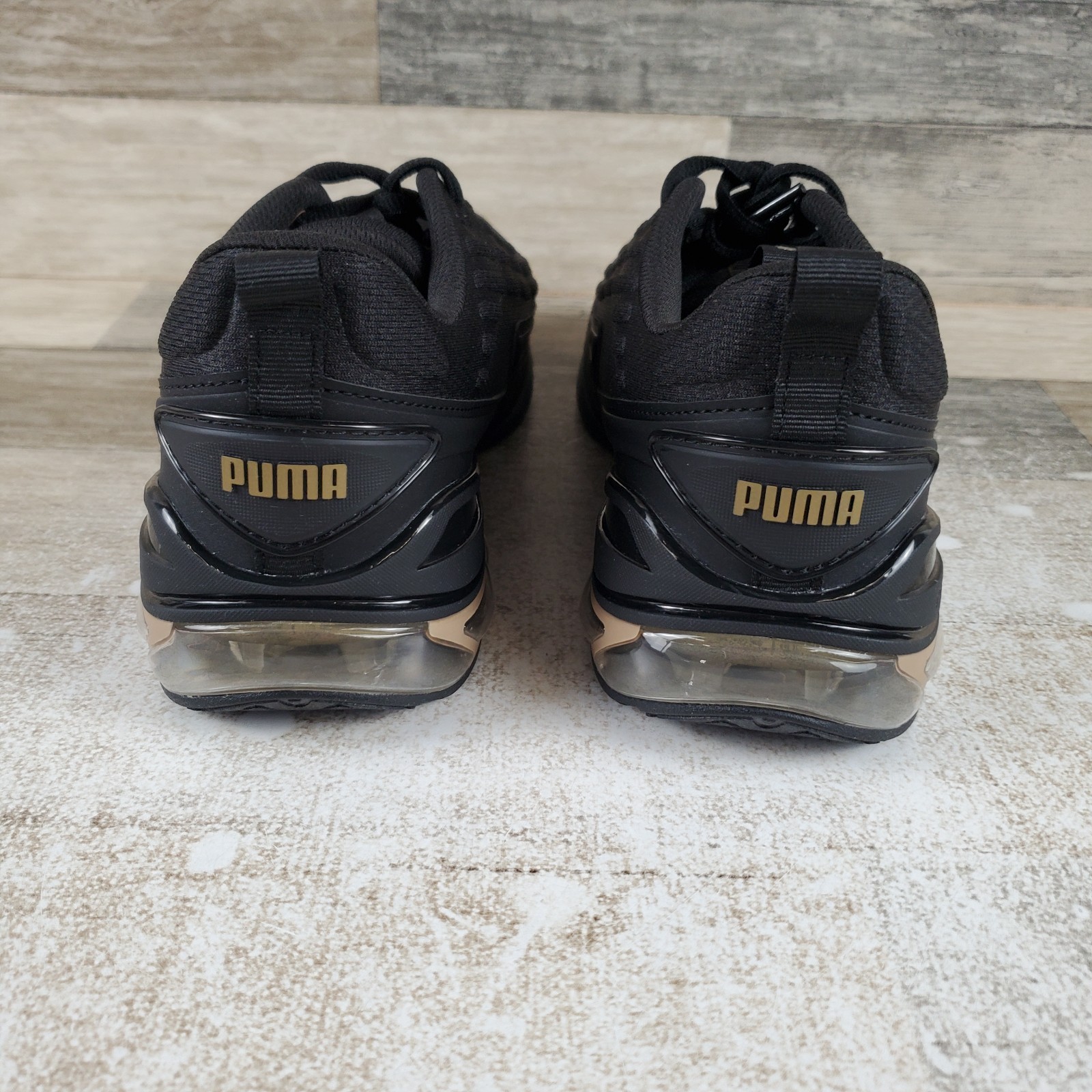 PUMA Meza Women Shoes Sz 8.5 Athletic Running Black Mesh Low Top Lace Up Sneaker