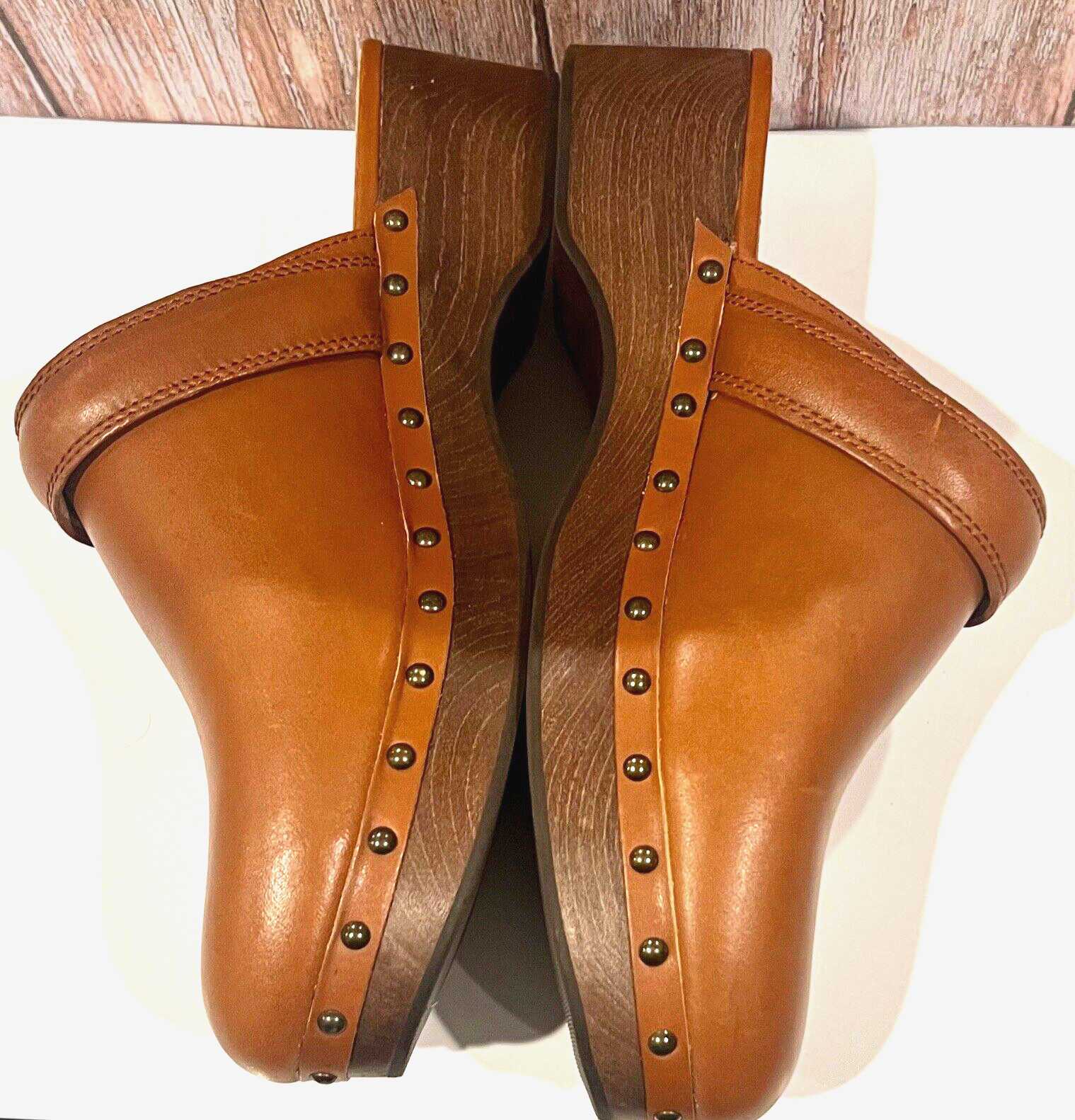 MADEWELL Cecily CLOG English Saddle Size 9.5 Oiled Leather Honey Brown Cute Shoe